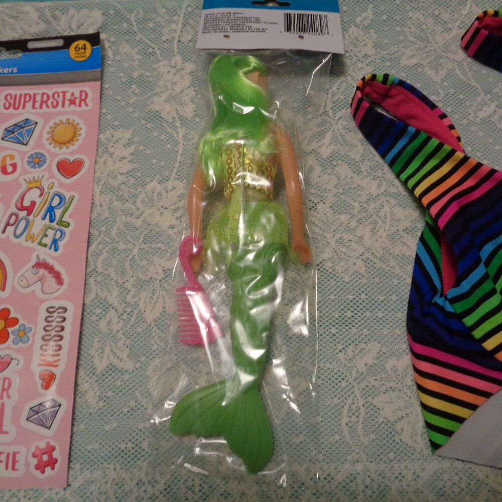 GIRLHOODCORE BATHING SUIT TOP GIRL POWER STICKERS MERMAID DOLL LOT - Picture 10 of 10